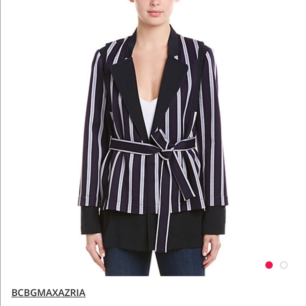 NWOT BCBG striped navy jacket